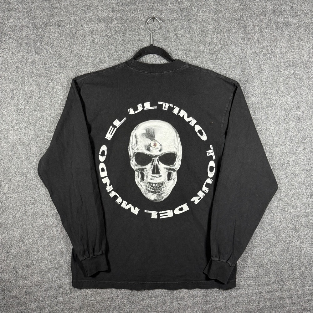 Bad Bunny El Ultimo Tour Del Mundo Skull Crewneck Long Sleeve Shirt Black Medium